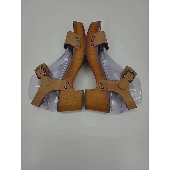 Lucky Brand Chunky Heeled Open Toed Sandals Women's Size 9.5 "Wood" Bottom Y2K - Picture 5 of 11